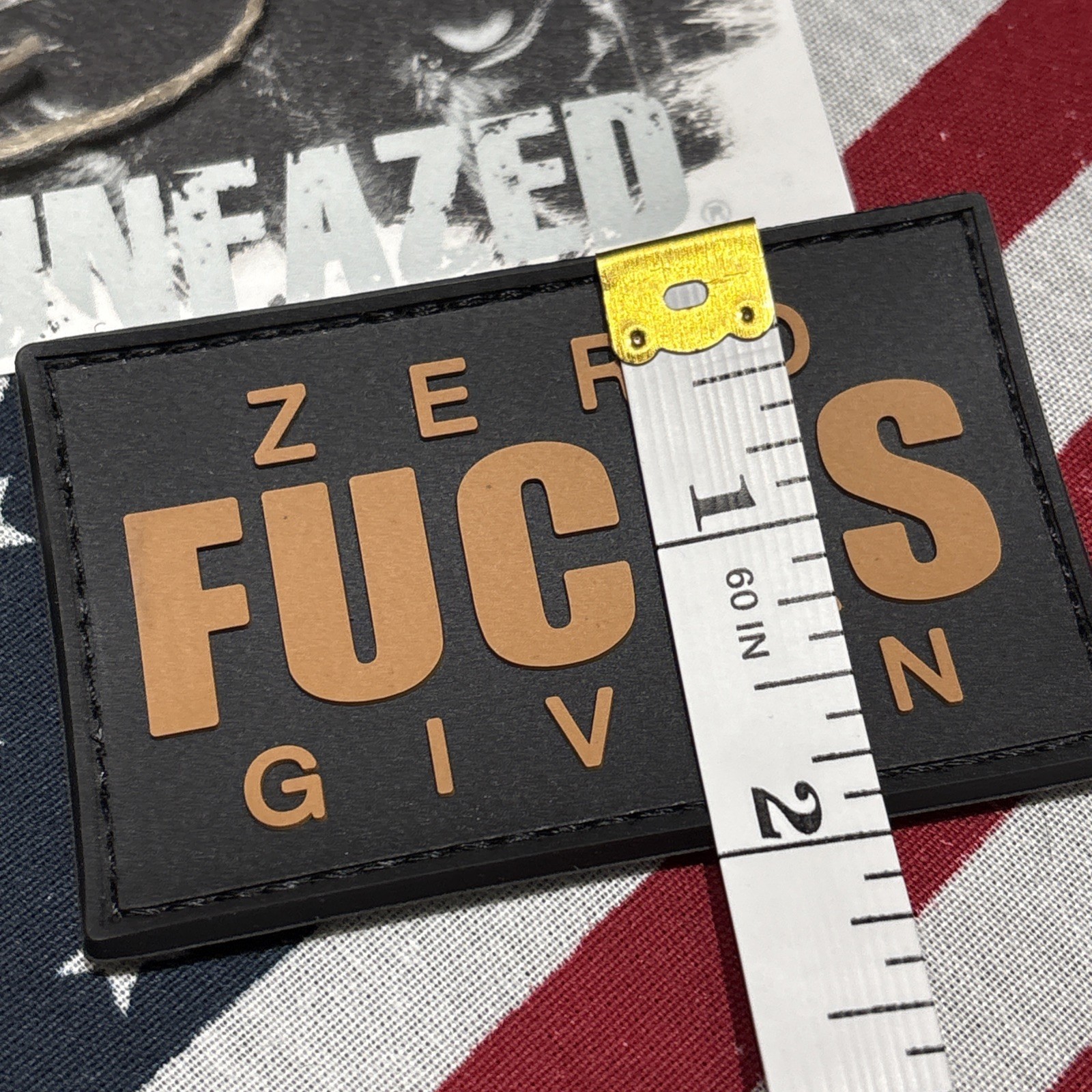 Zero F’s Given Blk Brown Morale Tactical Hook & Loop Patch High Quality 3d PVC