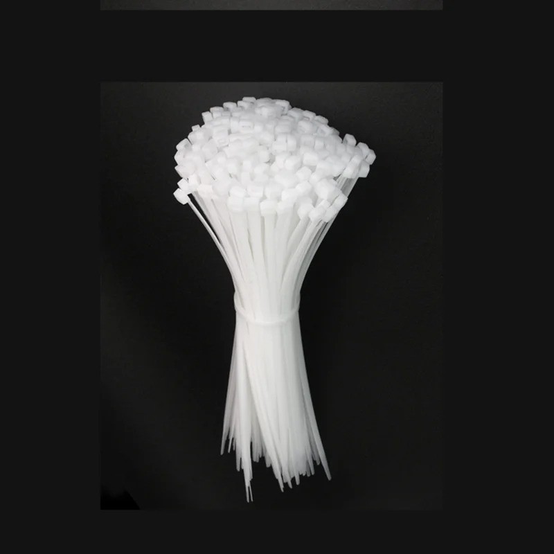 100PCS Nylon Cable Zip Ties Self Locking Plastic Wire Wraps White Colored