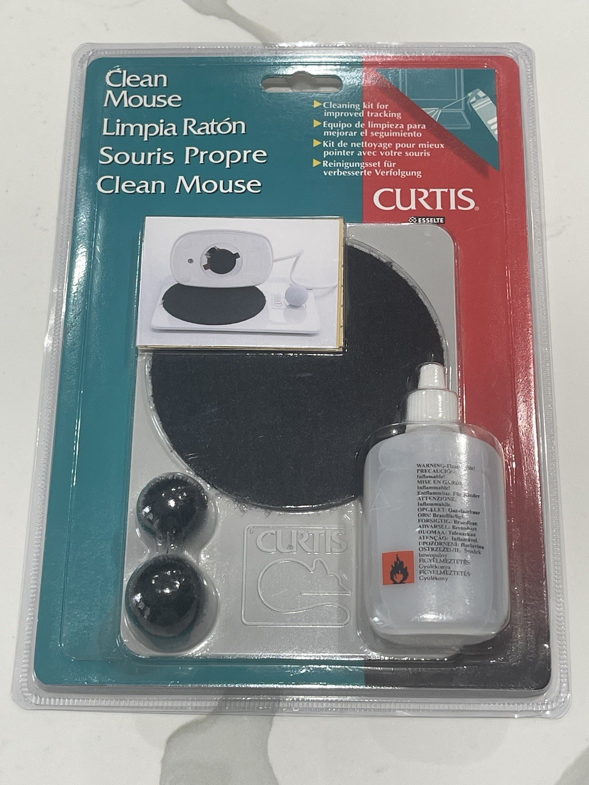 VINTAGE BRAND NEW 1998 CURTIS CLEAN MOUSE CLEANING KIT -FREE SHIP-