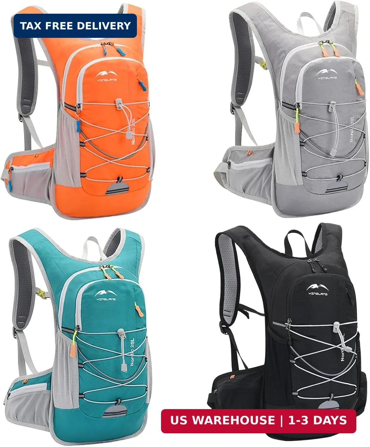 20L Lightweight Hydration Backpack with 2L Insulated Leakproof Water Bladder, Wa
