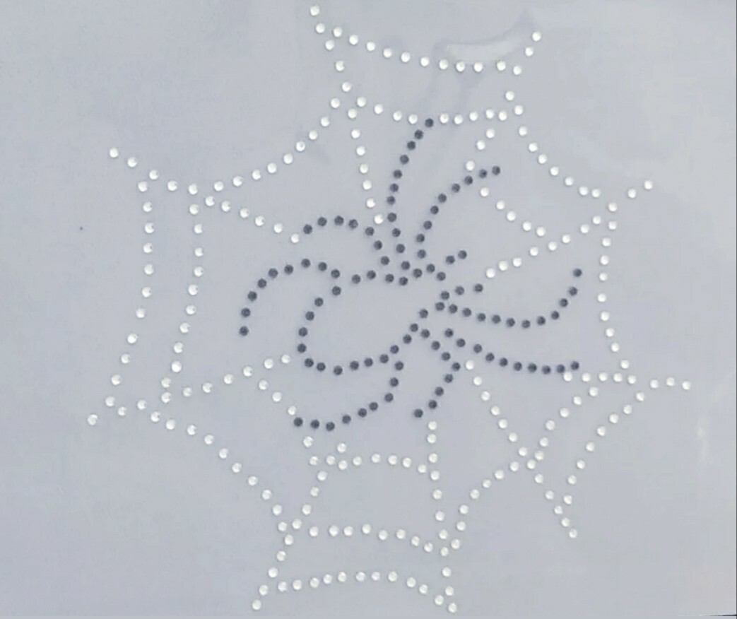 Spider Web Appliqué, Rhinestone Spider Web Iron on Transfer, DIY Halloween Bling