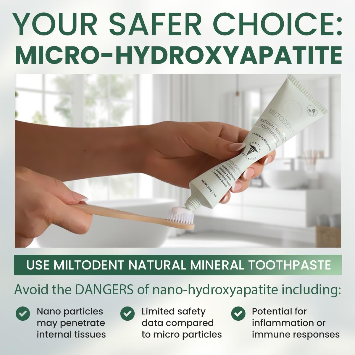Hydroxyapatite Toothpaste – 15% Micro-Hydroxyapatite Premium Toothpaste Fluor...