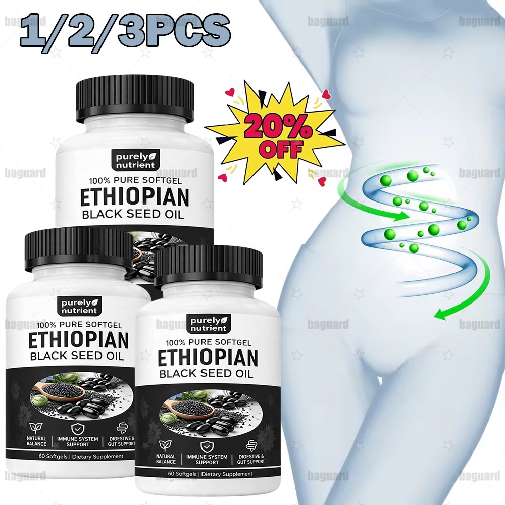 1-3X Ethiopian Black Seed Oil Softgels|4.64%Thymoquinone|Non-Gmo,Gluten-Free 60X