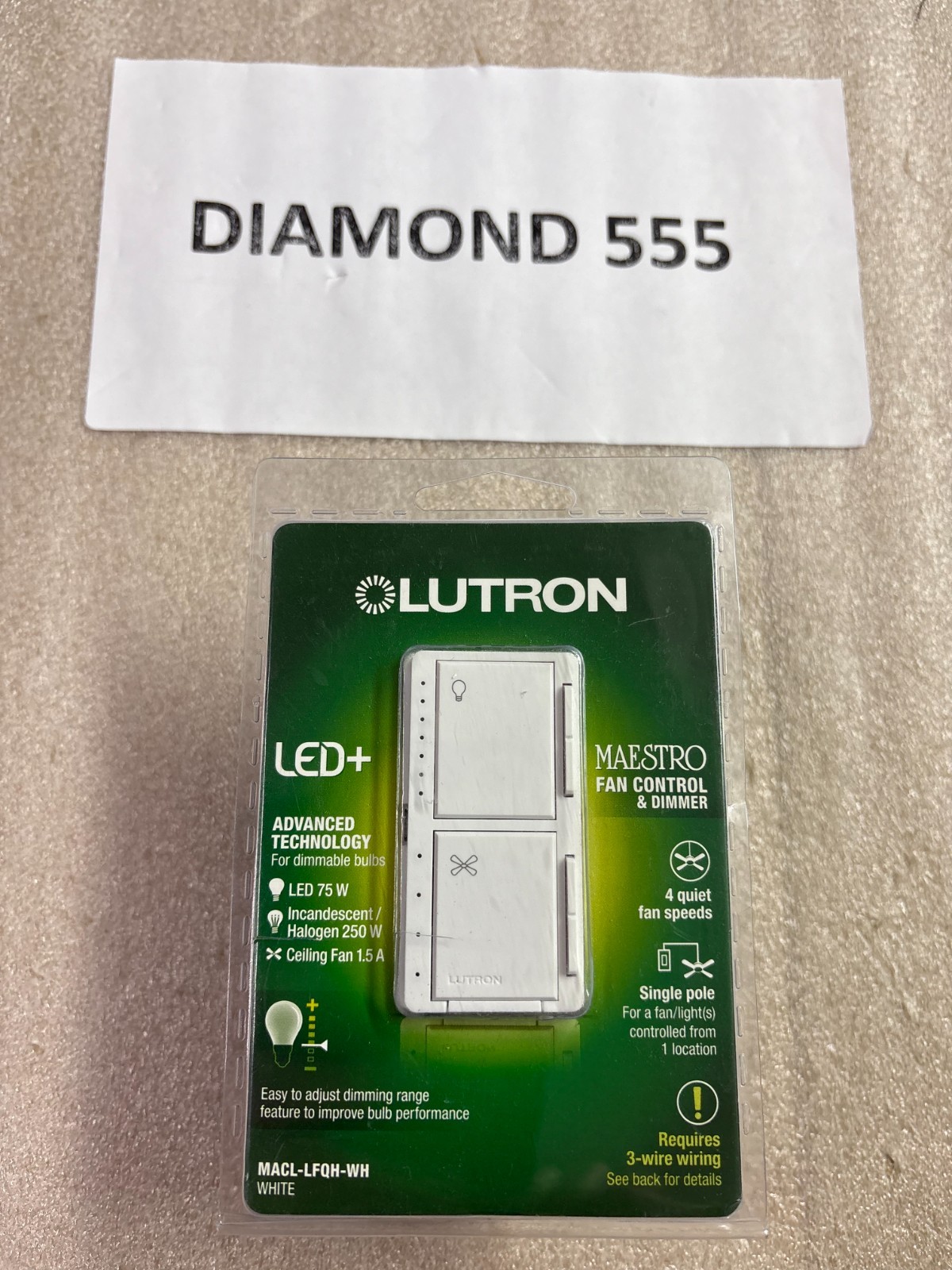 Lutron Maestro Fan Control and Light Dimmer - White | 9264