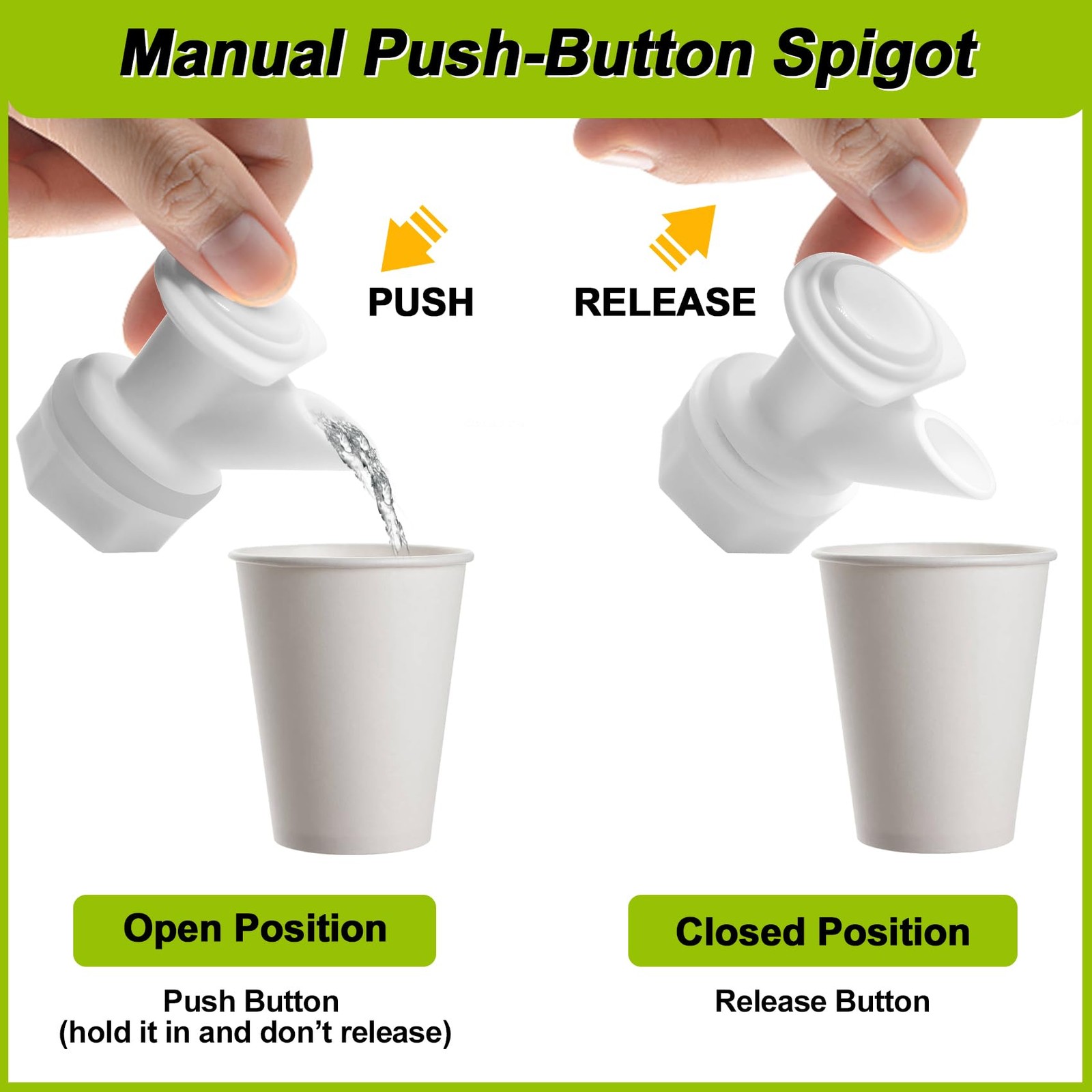 5-Pack Push Button Spigot Kit Compatible with Igloo Coolers 2, 3, 5&10 Gallon...