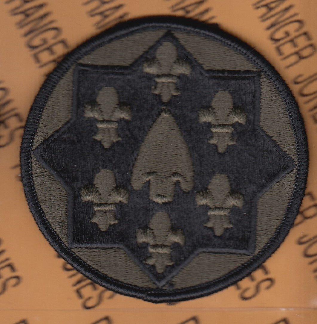 US Army 115th Support Group ~3.25" BDU OD Green Black sew on uniform patch m/e