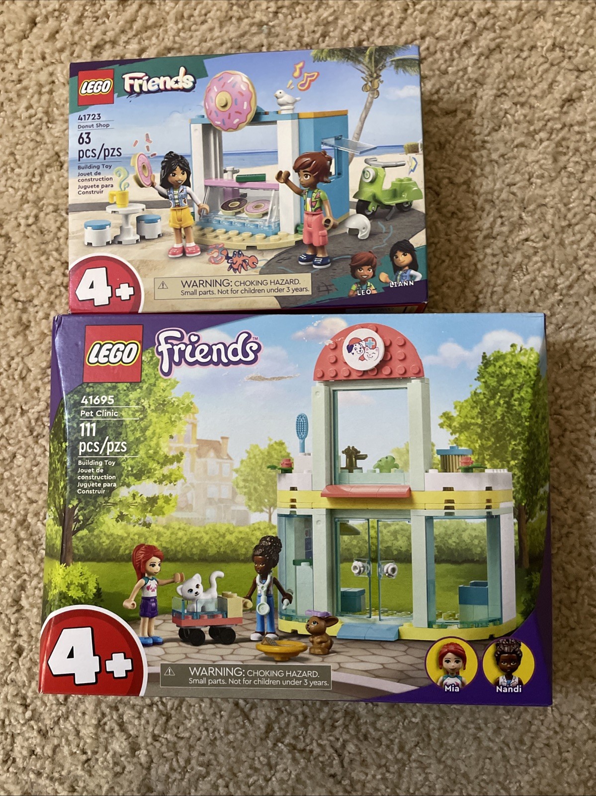 LEGO Friends 4+ Pet Clinic 41695 + 41723 Donut Shop* NEW* Sealed