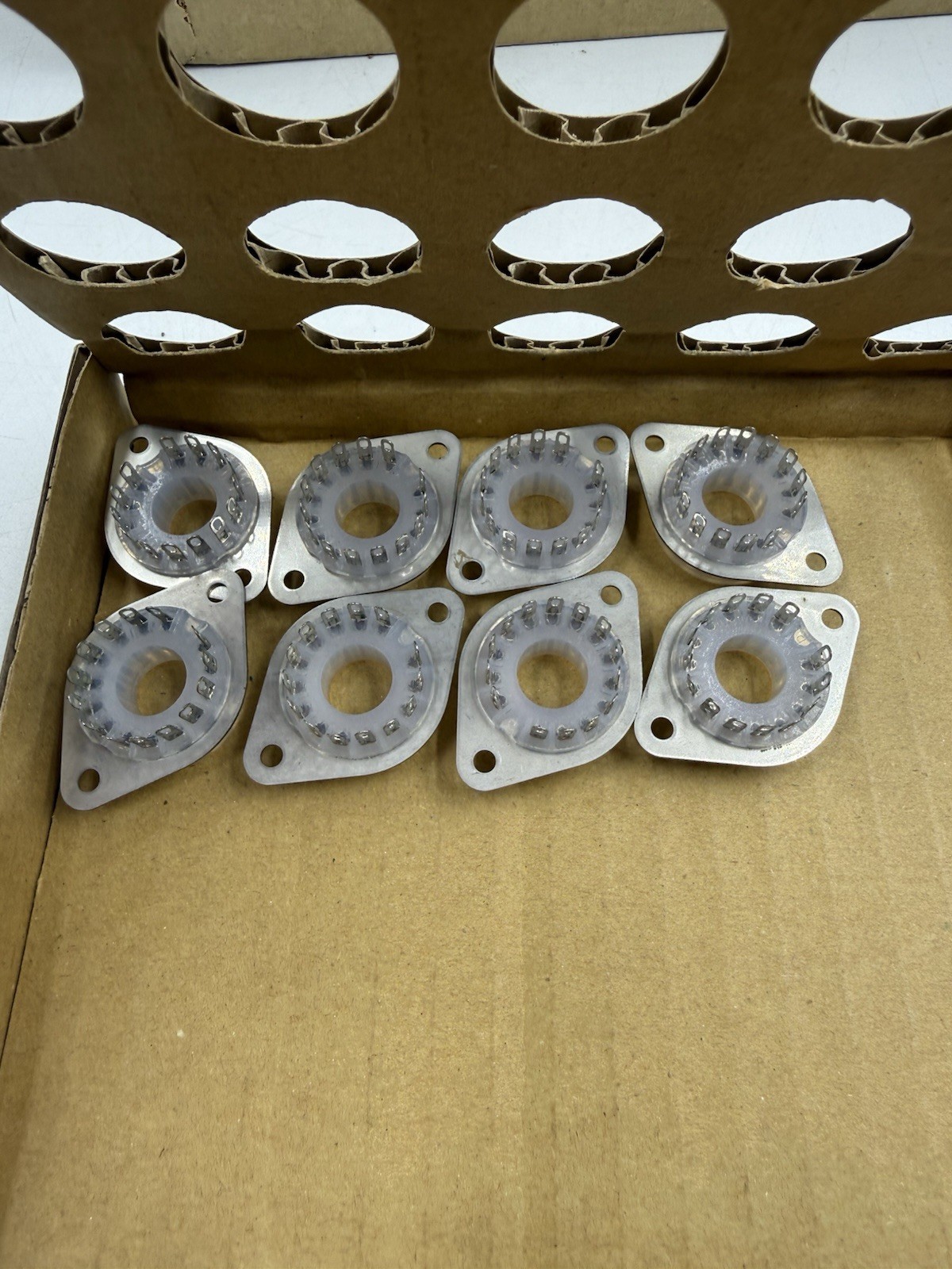 NEW Lot of 8 Hamamatsu PMT Sockets / Bases - 14-Pin Glass Base