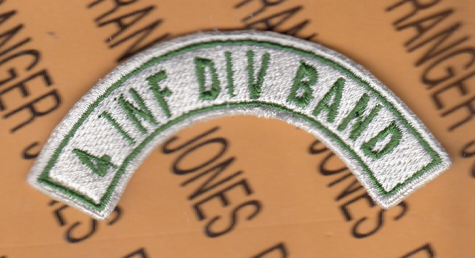 US Army 4th INF DIV BAND Infantry Division colored 1970's ~3" tab patch c/e