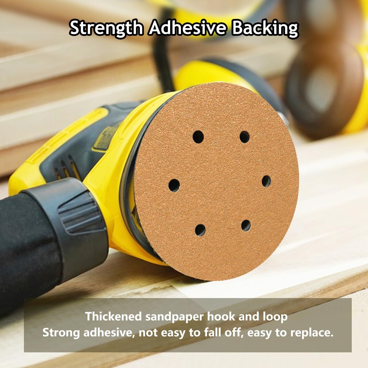 50 PCS 6 Inch Sanding Discs Hook and Loop 100 Grit, 6 Hole Sand Paper Disc