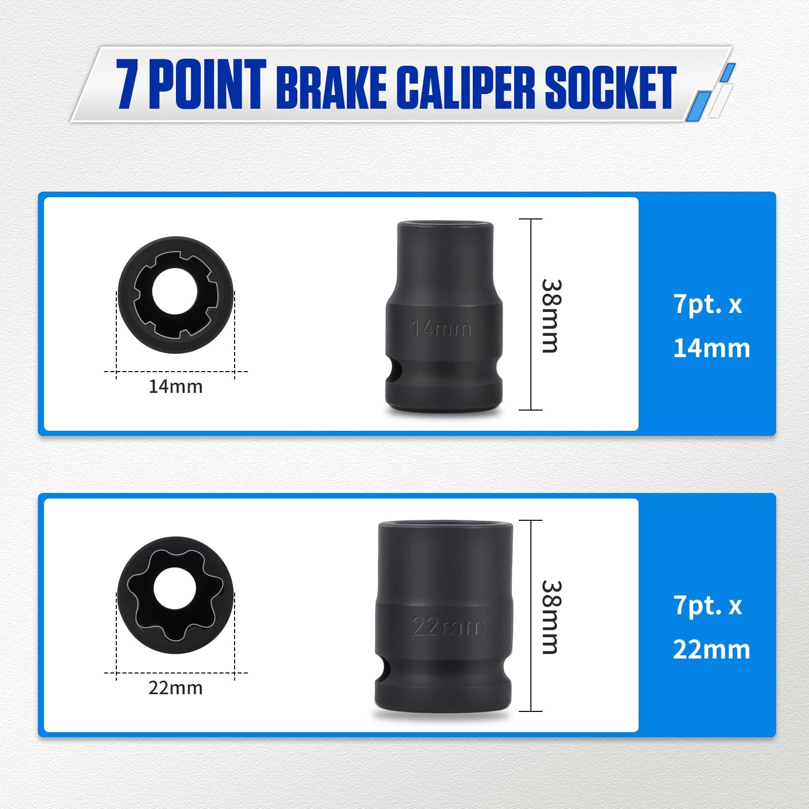 Brake Caliper Socket Set Compatible with VW VAG, 5PCS Tool 1/2" 5PC