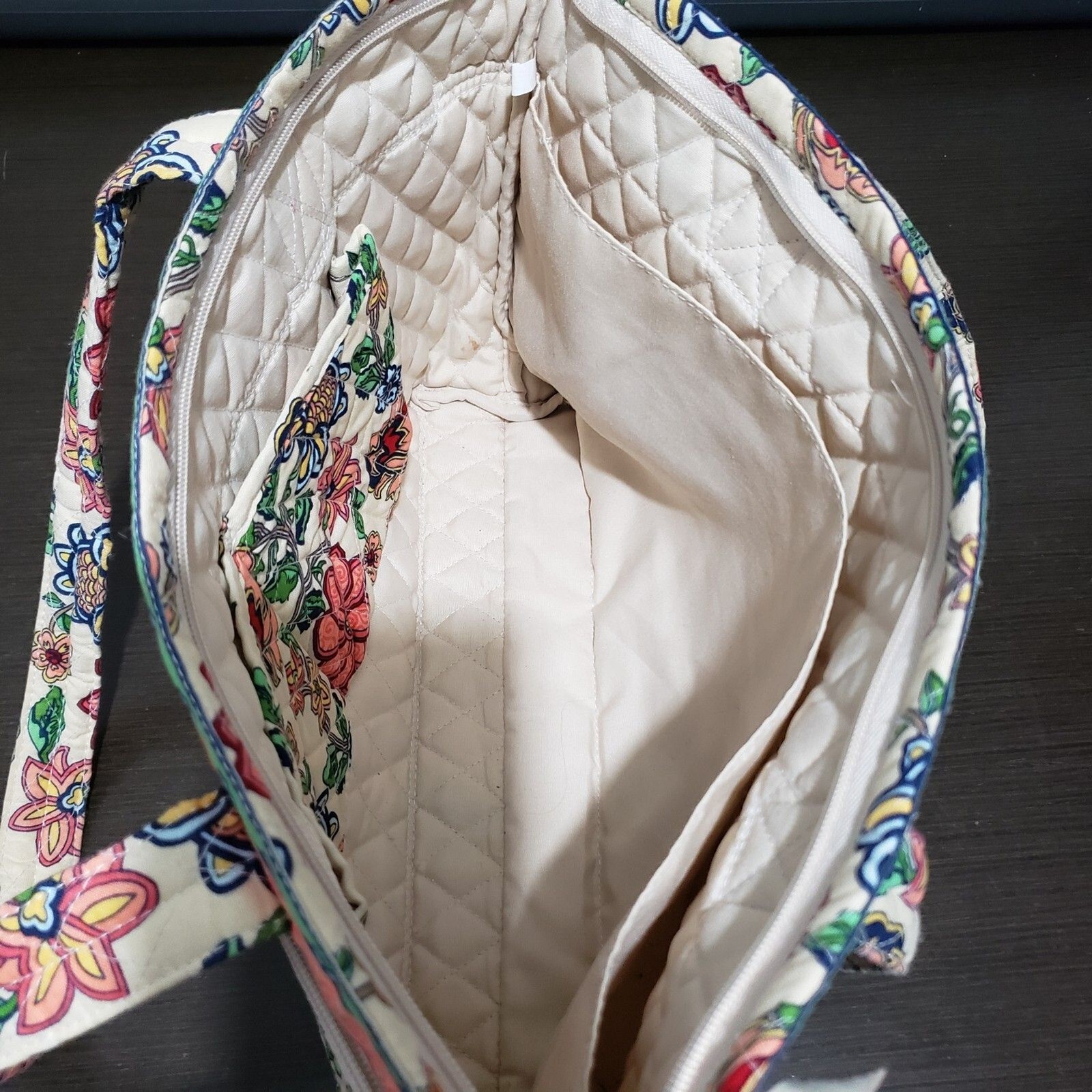 Multicolor Floral Light Cotton Shoulder Bag Zip Closure