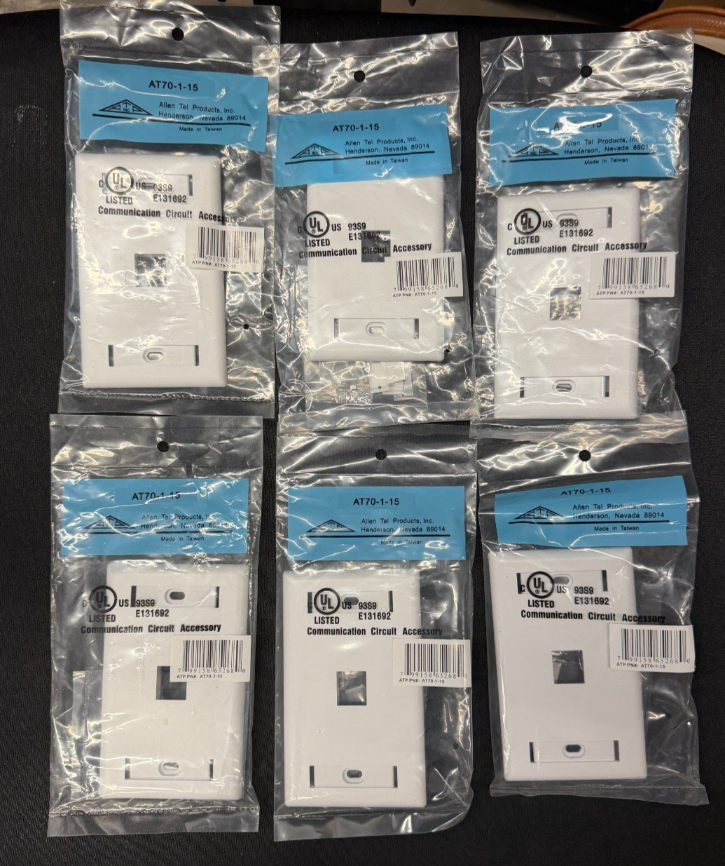 Allen Tel Products AT 70-1-15 Wallplate Single-Gang 1-Port -(LOT OF 6)
