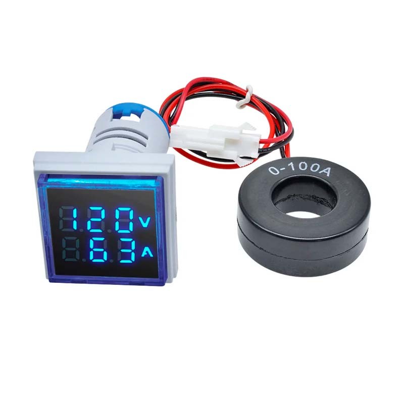 AC 60-500V 0-100A 22mm 3 in 1 Voltmeter Ammeter LED Digital Volt/AMP Meter HOT