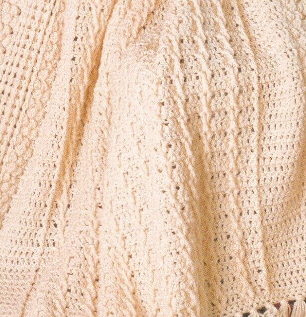 Aran Afghan Crochet Pattern CROSSED CABLES Needlecraft Shop