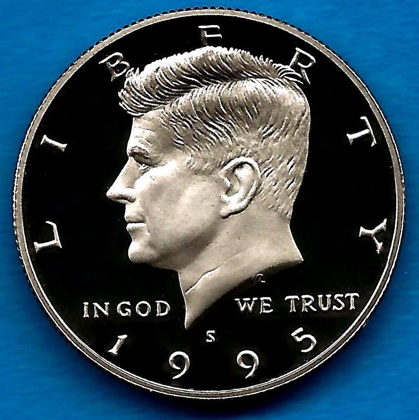 1995 S Gem Silver Proof Kennedy Half Dollar-Deep Cameo