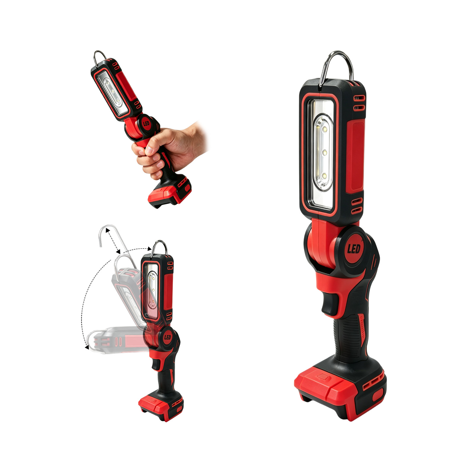 1200LM LED Work Light for Milwaukee 18V Battery Jobsite Flood Light Cordless