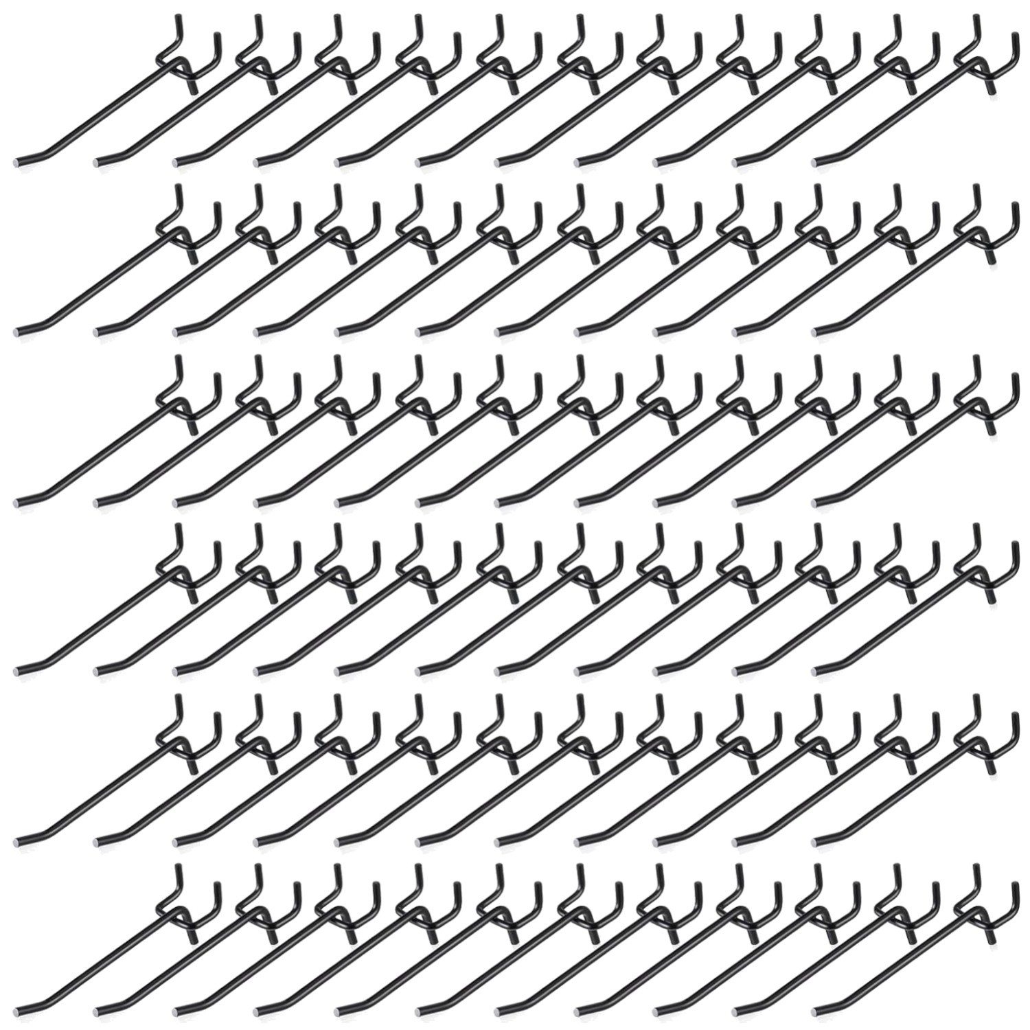 100-Piece Stainless Steel Peg Board Hooks, 4 Inch, Black