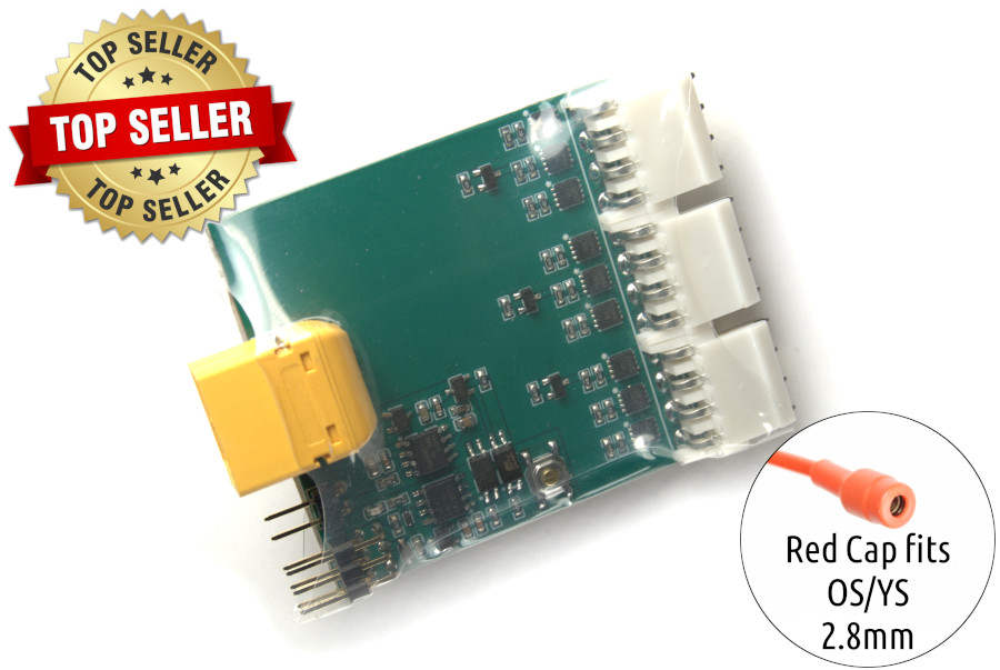 9 Cylinder Onboard Glow Plug Driver Controller - One Button Program 2.45mm SAITO