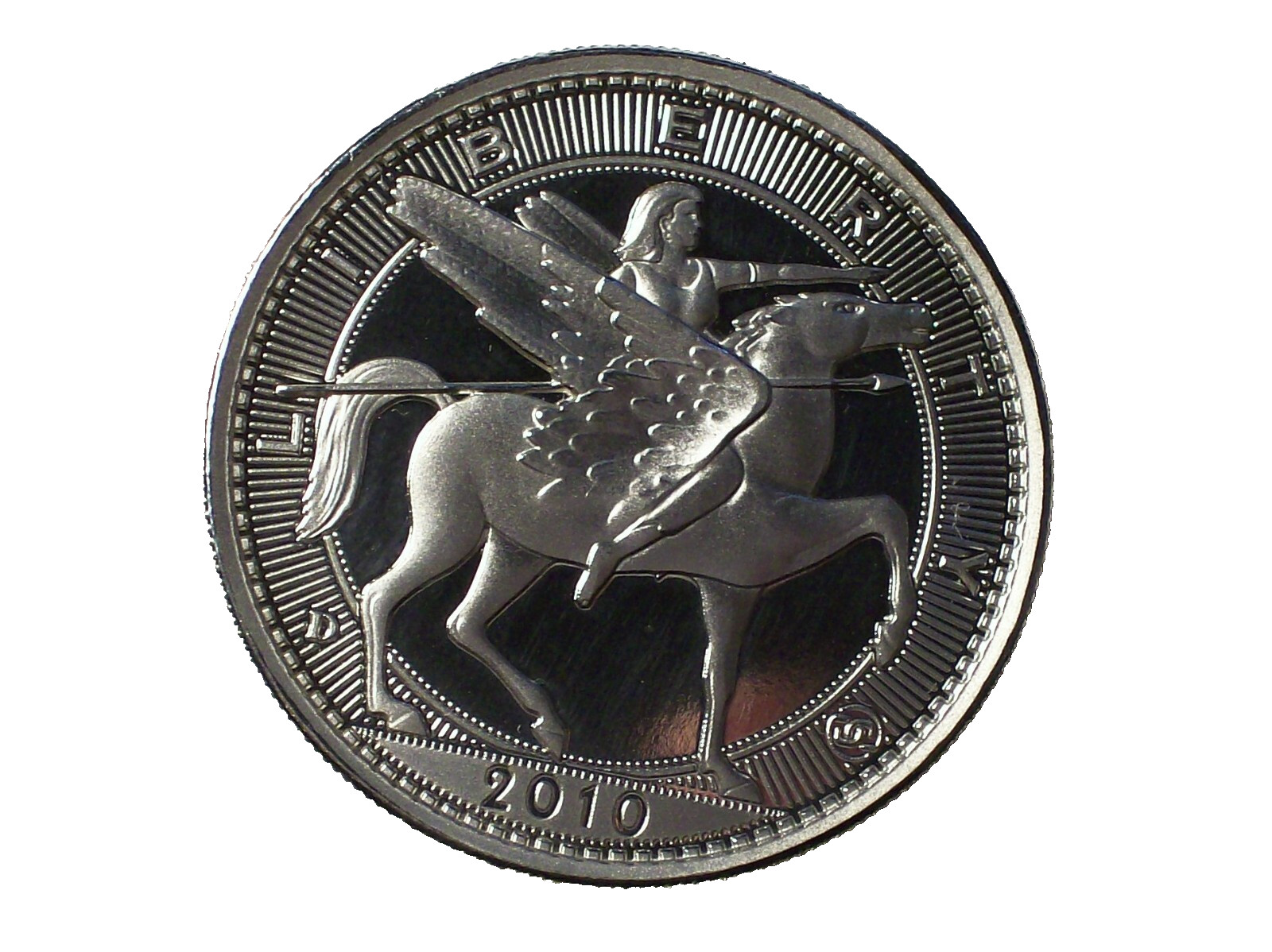 Daniel Carr - 2010 UNA 20 AMEROS - Liberty Riding Winged Horse -1 troy oz Silver