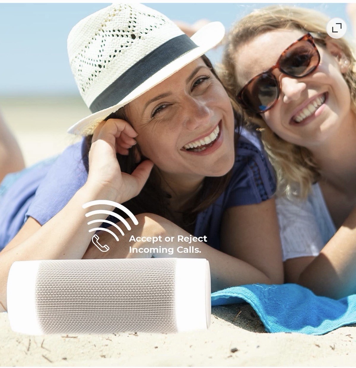 iJoy TIKI+ Bluetooth Waterproof LED Lighting Portable Speaker, White, Stake