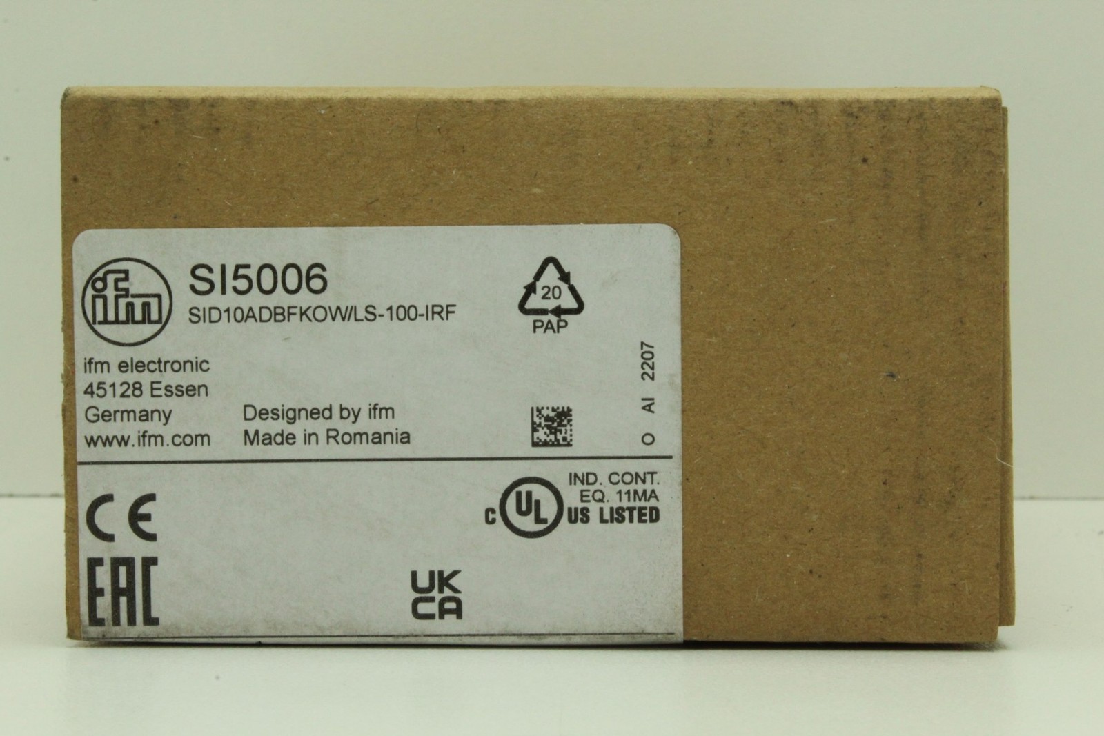 ifm SI5006 (SID10ADBFKOW/LS-100-IRF) Flow Sensor "New & Original Packaging"