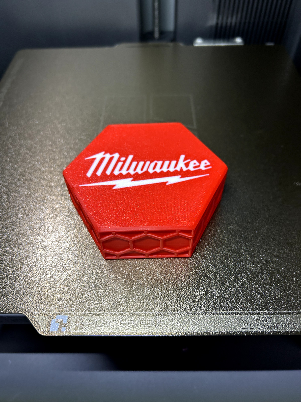 Milwaukee Container 3.6" Hexagonal Threaded Screw & Parts Storage Box 3D Printed