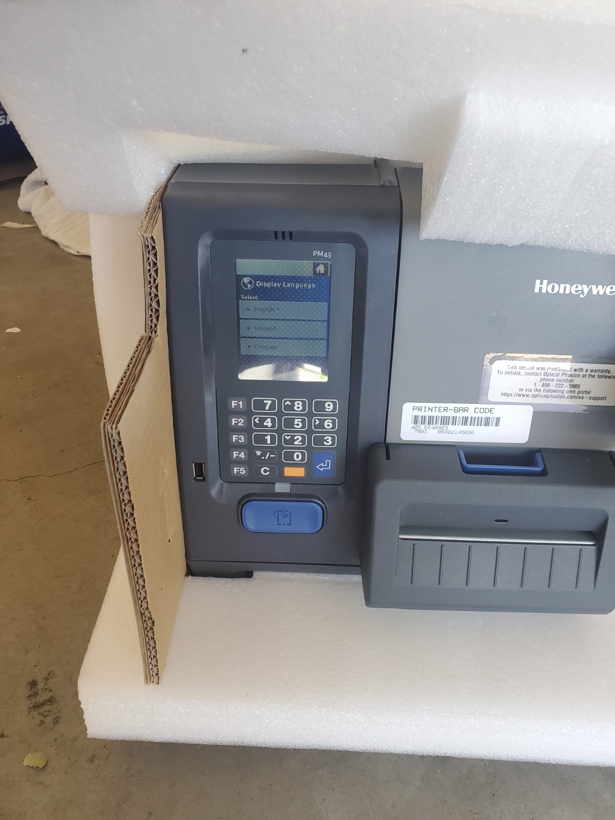 HONEYWELL INTERMEC PM43 BARCODE LABEL PRINTER PM43A11000000201 TT203