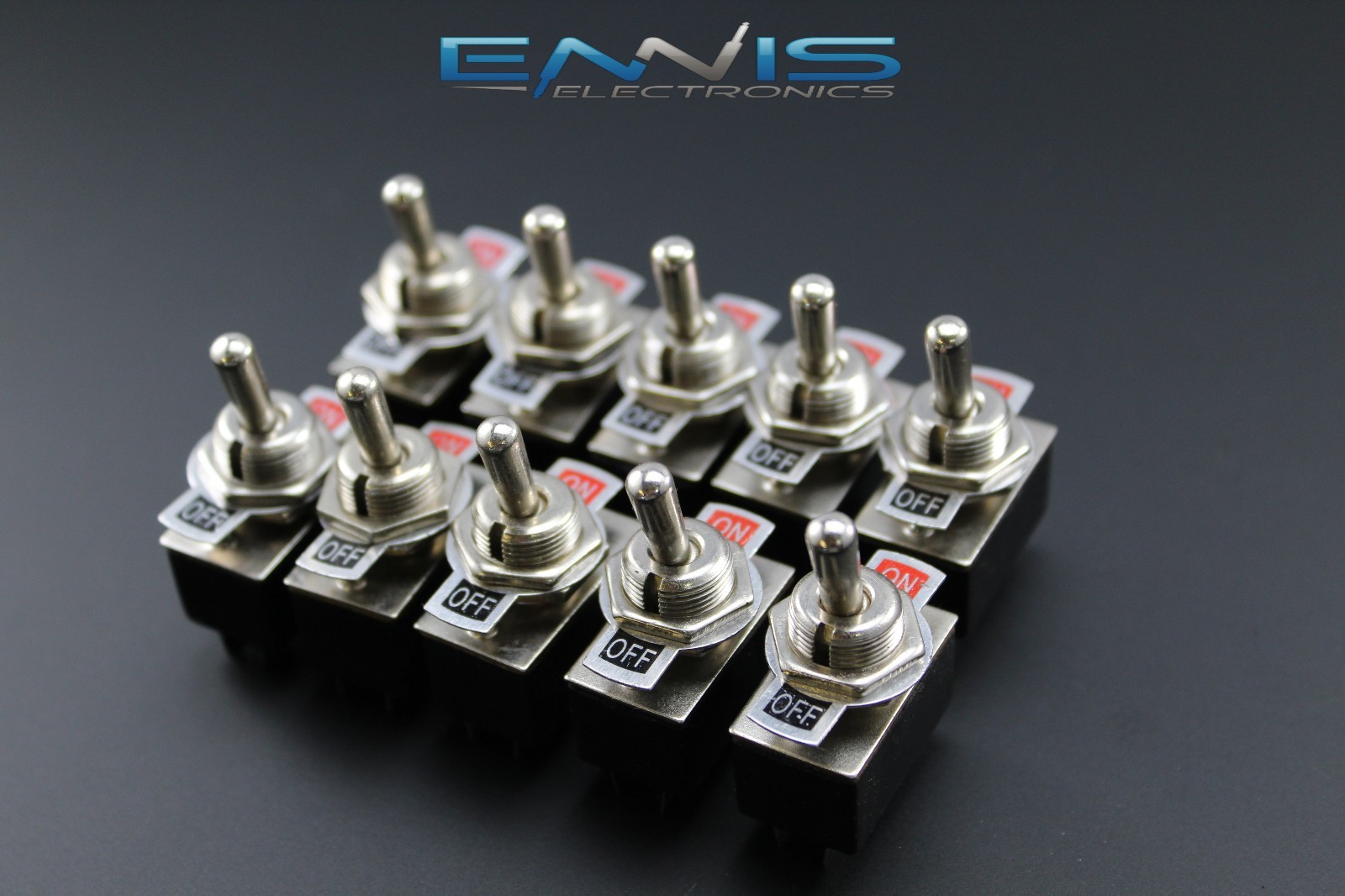 10PCS TOGGLE SWITCH SPST ON-OFF METAL TOGGLE 2 AMP 250V 4 AMP 125V 4 PIN EC-1502