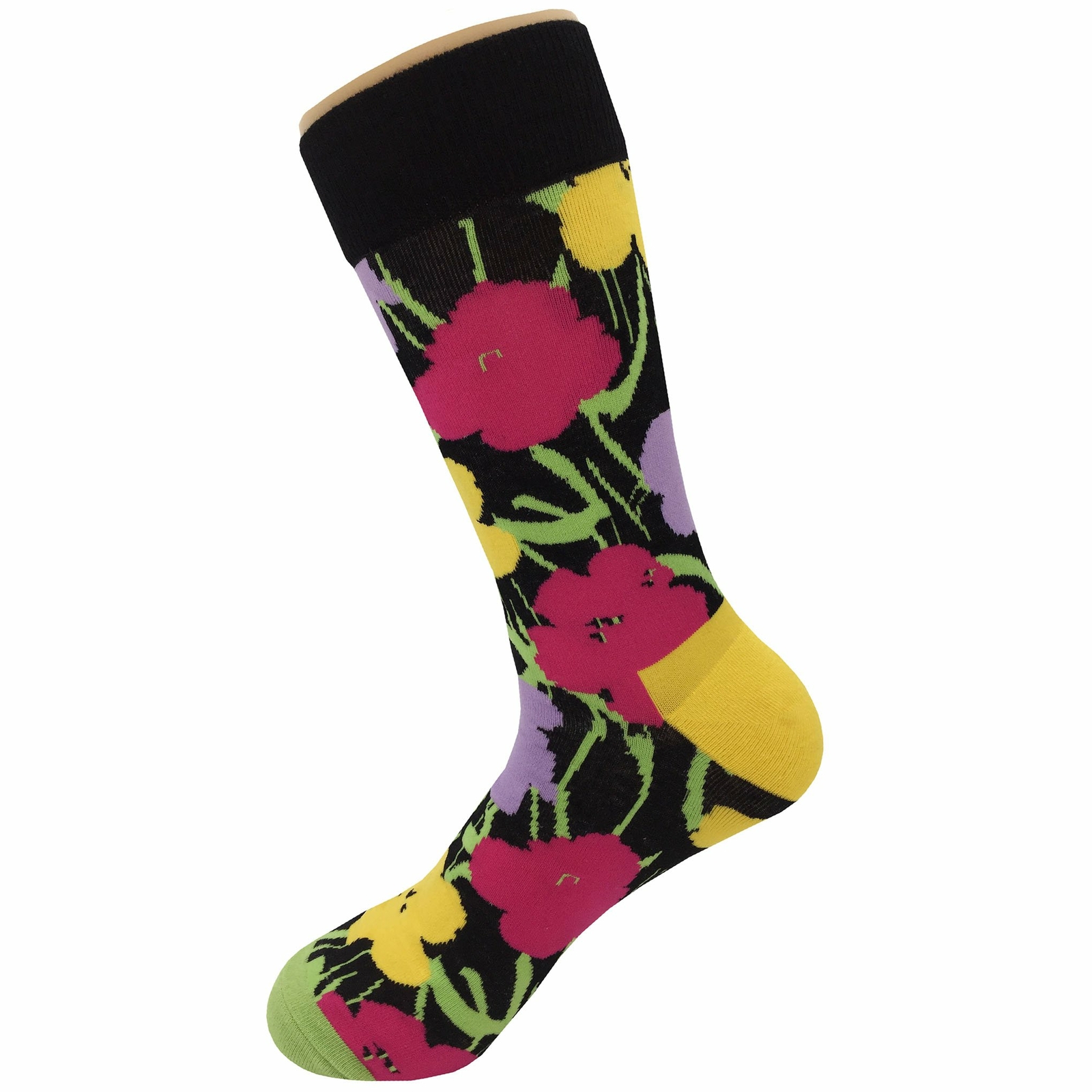 NWT Flower Fun Dress Socks Novelty Men 8-12 Multicolor Crazy Fun Sockfly