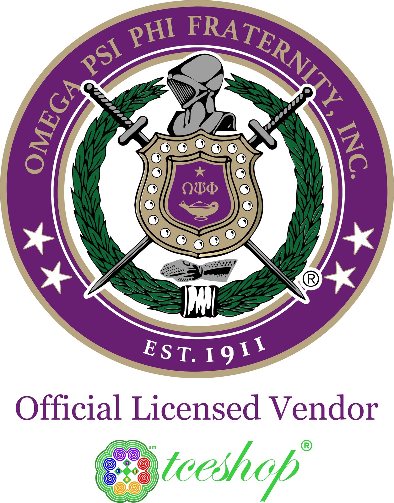 Omega Psi Phi 2 Fold Collapsible Umbrella [Purple]