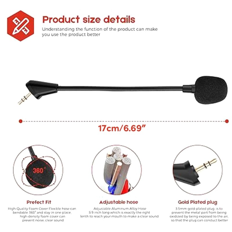 Flexible Game Headset Microphone for Cloud Pro Headsets Flexible Designs Mic