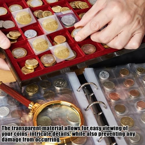 150Pcs Single Pocket Coin Flips Clear Coin Collector Protectors Rectangular
