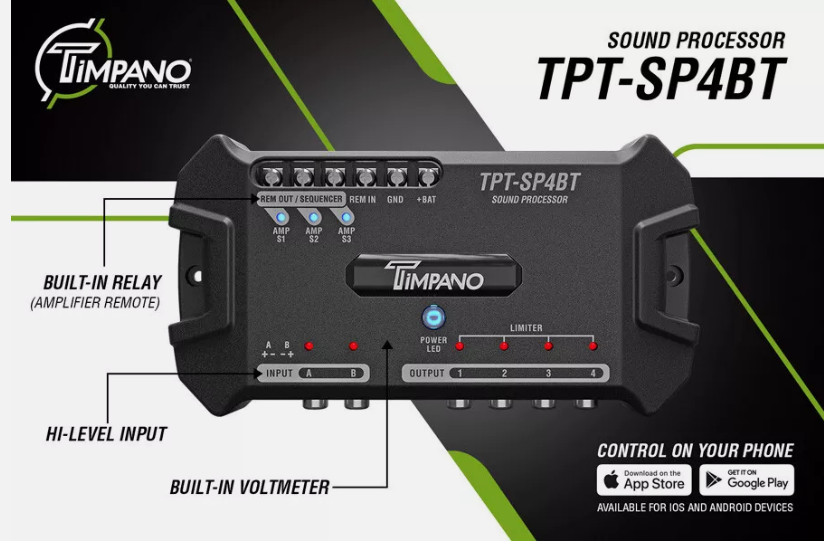 TIMPANO TPT-SP4BT Bluetooth Car Audio Signal Processor DSP 4-CHANNEL