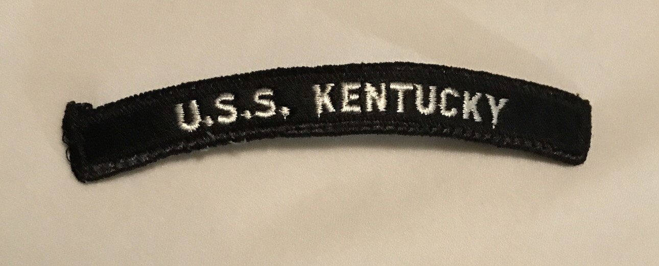 US Navy Tab USS Kentucky Dress Blue/White USN