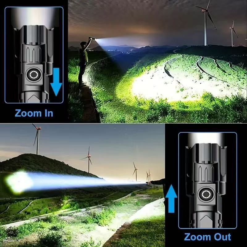 Mini Rechargeable LED Flashlight Tactical Police Super Bright Torch Zoomable US