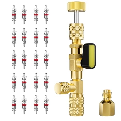 Valve Core Remover Installer Tool with 1 Valve Core Remover + 21 Accessories