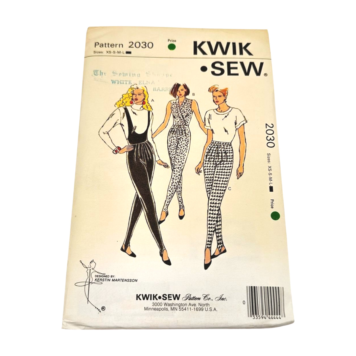 Kwik Sew  Pattern 2030 Womans Pants Stirup Jumpsuit XS S M L New Uncut Sealed