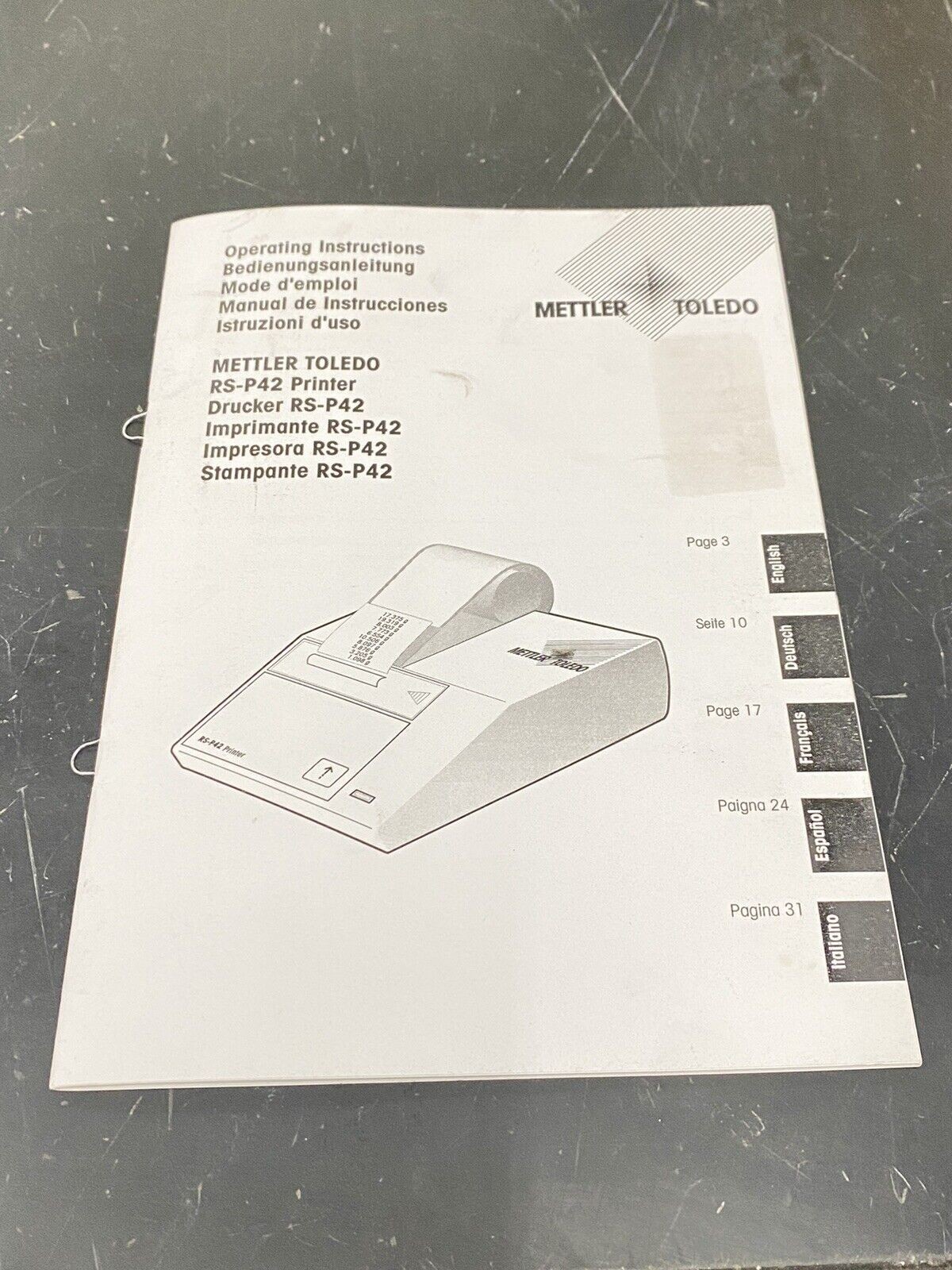 Mettler Toledo RS-P42 Printer - User Guide / Manual / Instructions Book