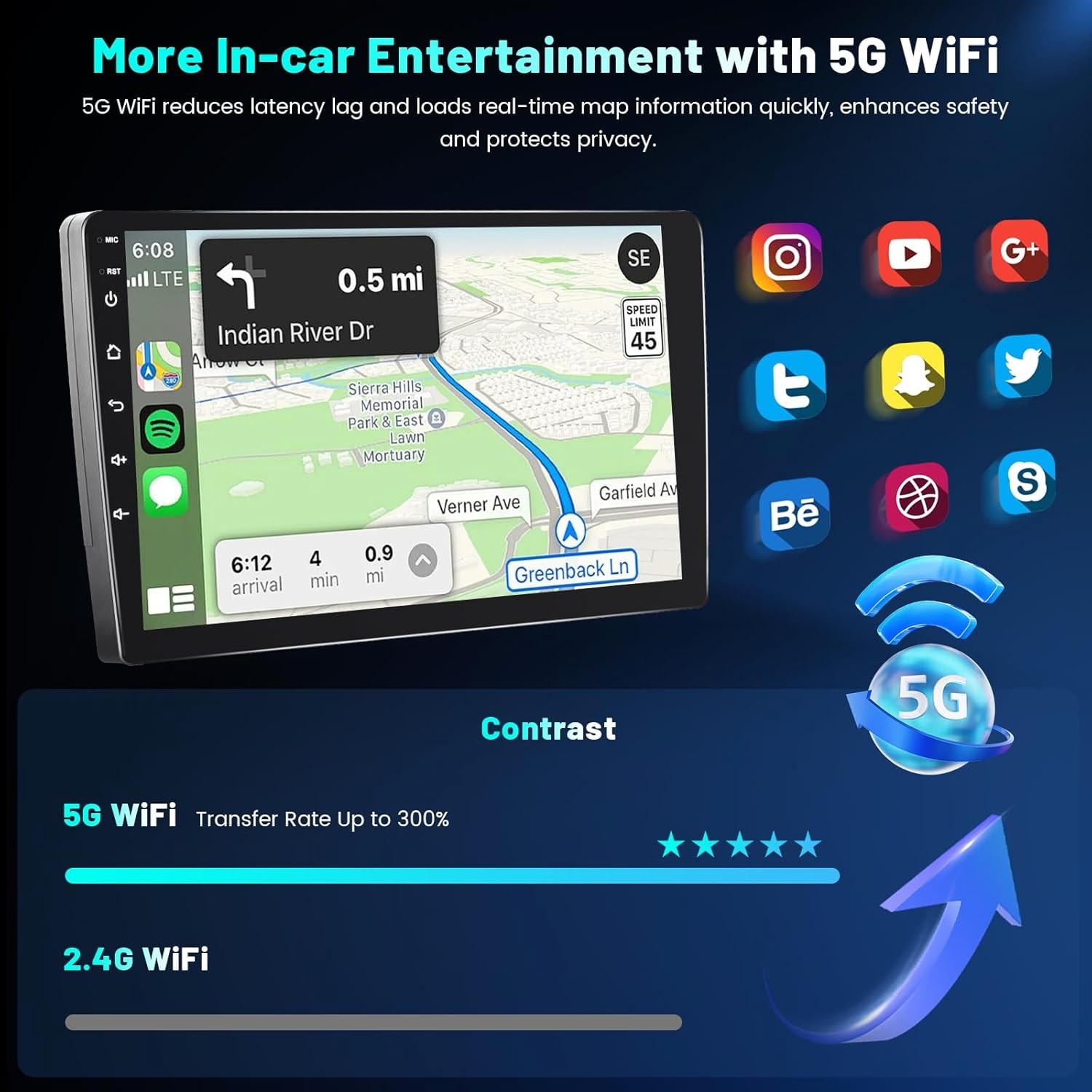 10.1” For 2008-2016 Chrysler Town & Country Carplay Android Car Radio Stereo GPS