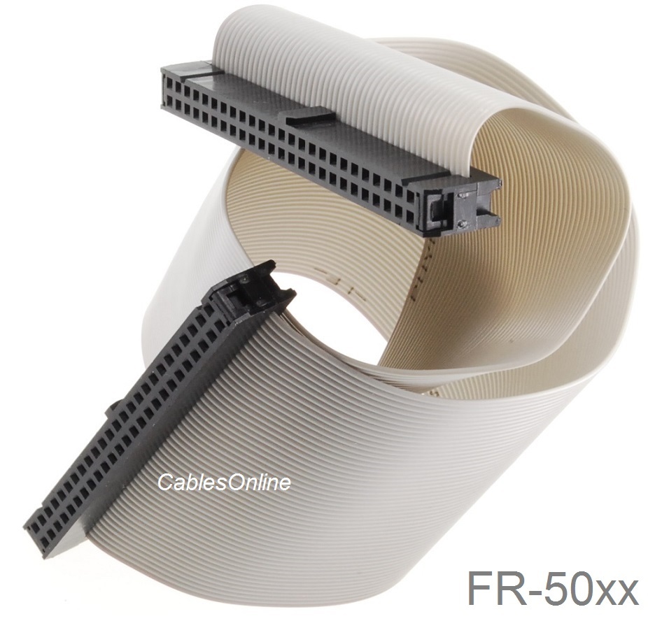 50-Pin (2x25) Female to Female 2.54mm-Pitch 50-wire IDC Flat Ribbon Cable