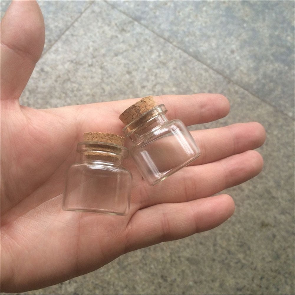 30x30x17mm 10ml Mini Glass Bottles With Cork Small Transparent Clear Tiny Empty