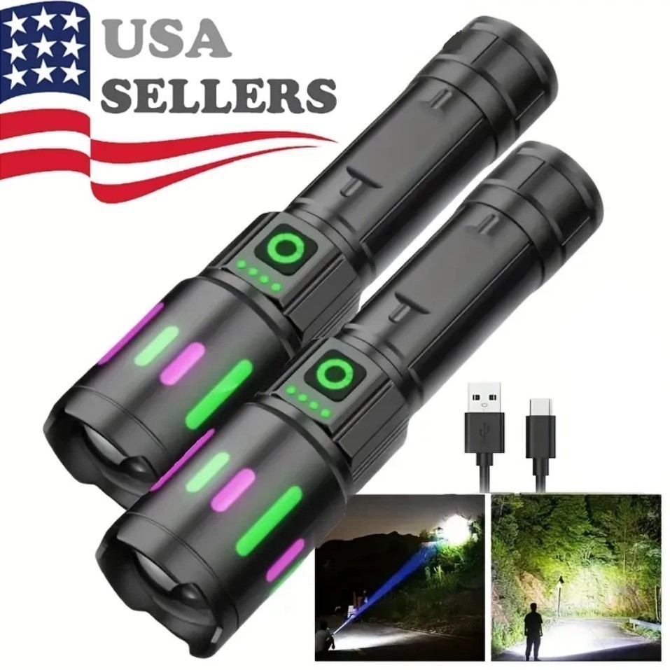 350000000 Lumen Super Bright LED Tactical Flashlight Rechargeable Work Light**-*