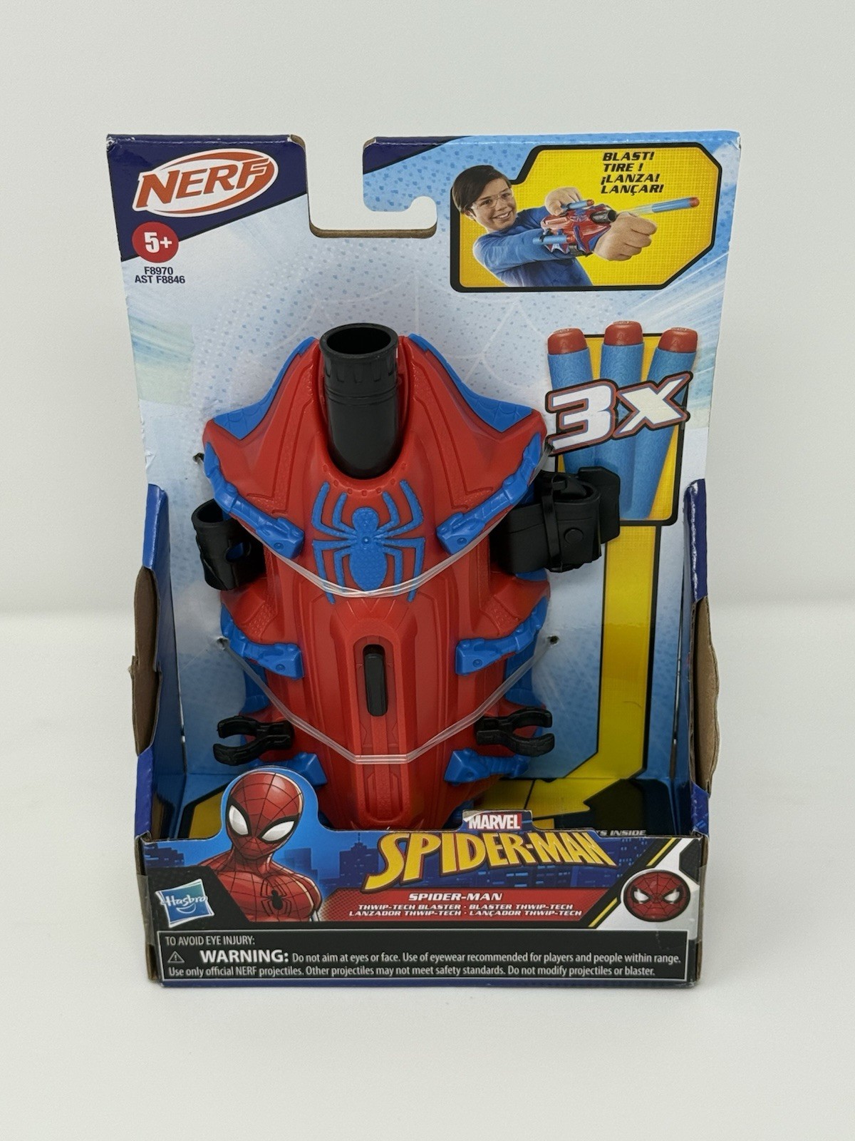 Nerf Marvel Spider-Man Thwip-Tech Blaster w/ 3 Darts – New