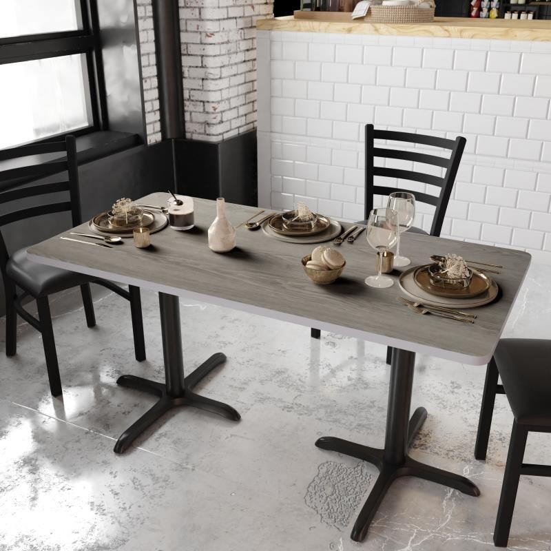 30" x 60" Rectangular Rest. Table Top with White or Gray Reversible Laminate Top