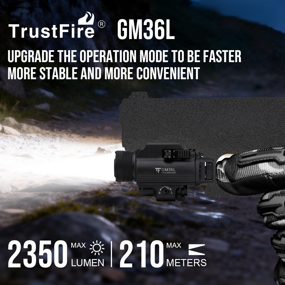 TrustFire 2350Lumen W Tactical Green Laser LED Pistol Light Glock led Flashlight