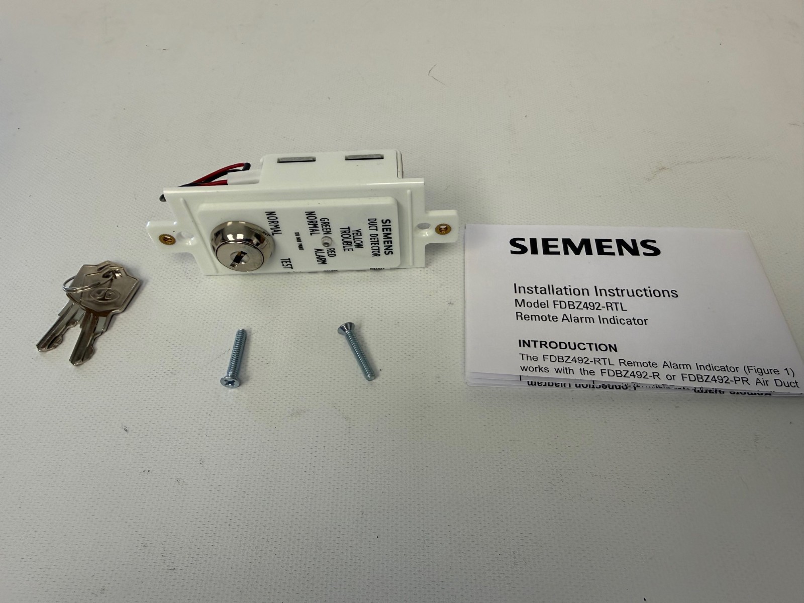 SIEMENS S54319-S27-A1 FDBZ-RTL REMOTE ALARM DETECTOR  MISSING FACEPLATE