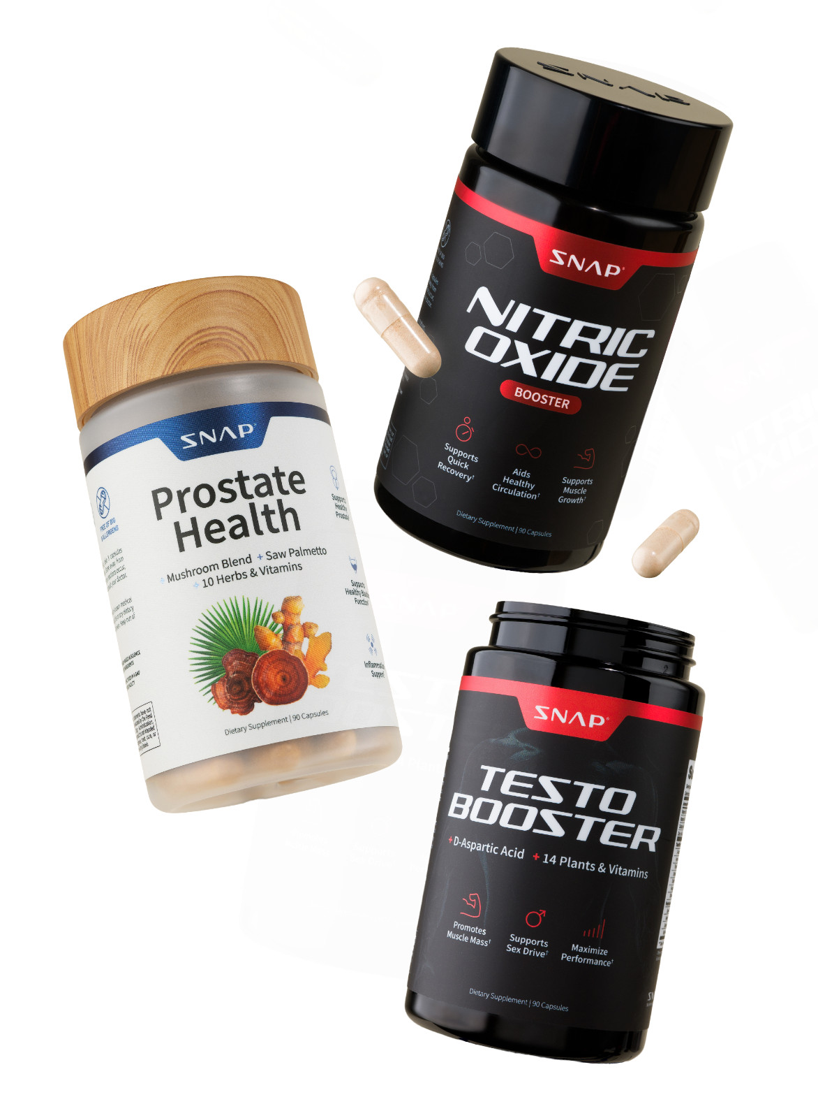 SNAP Nitric Oxide Booster Prostate Health Testosterone Booster BIG BOY Bundle