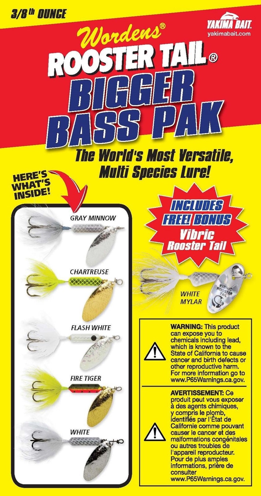 Worden's 3/8oz Rooster Tail Bigger Bass Pak Box Kit with Storage Box