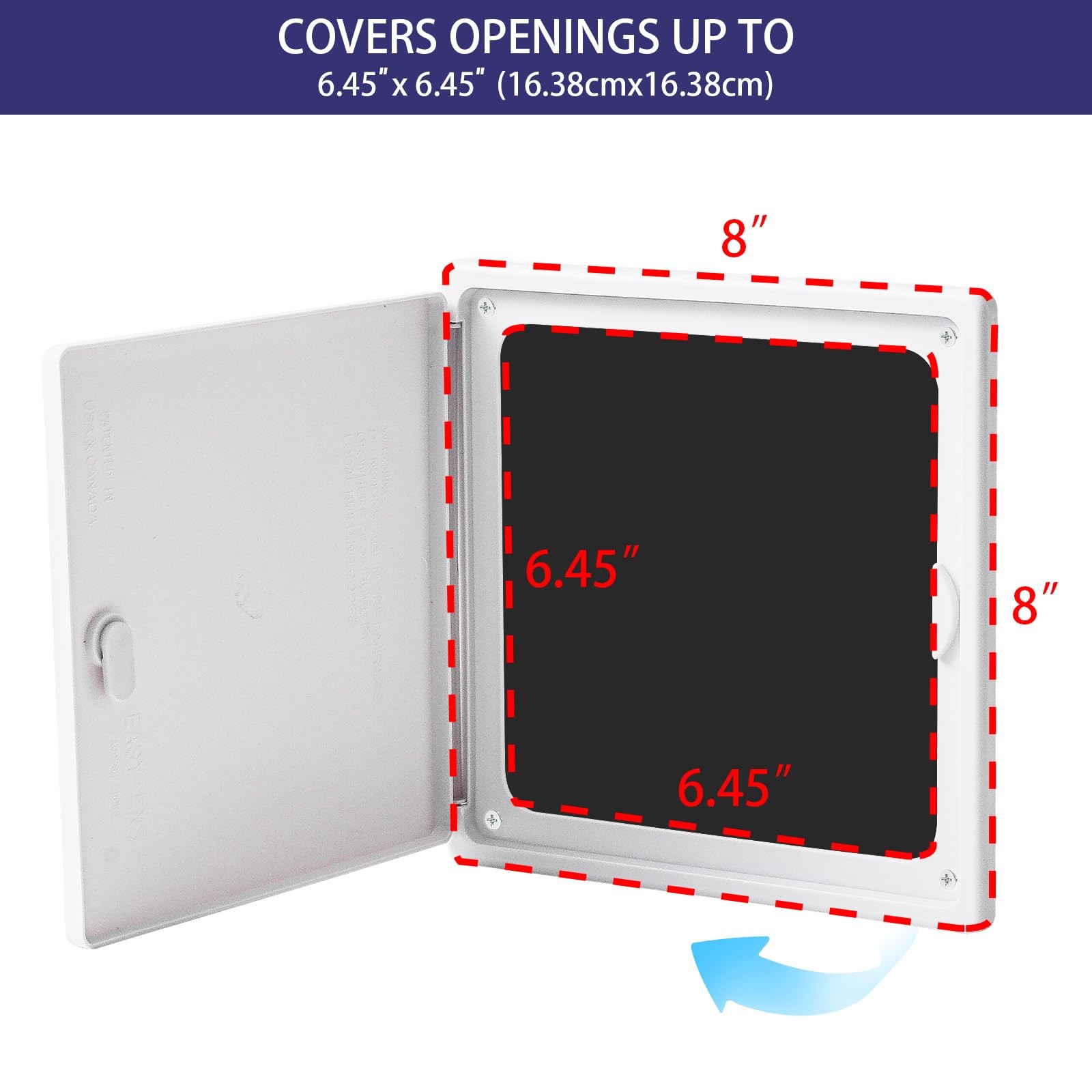 Access Panel 8x8 with Door (Max Service Opening 6.5x6.5) Plastic White